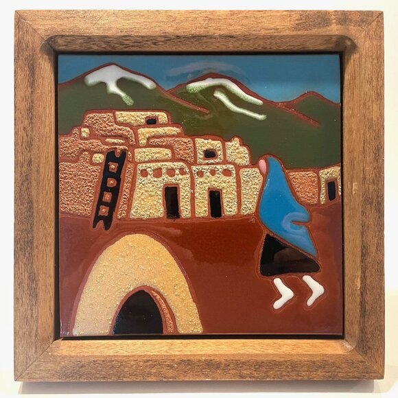 Abstract Geometric Hand Painted Tile Of Albuquerque New Mexico